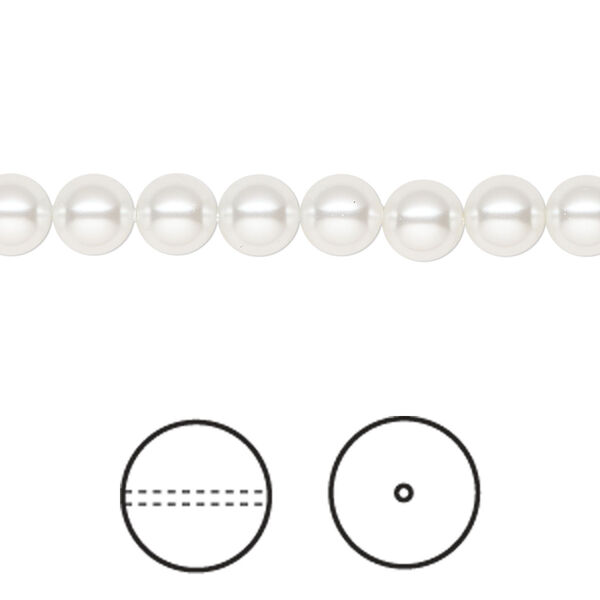 Pearl 50pk moonlight, Crystal Passions® 6mm round 5810 image number 0