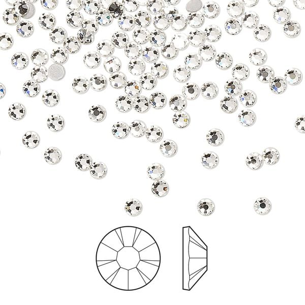 Flat back 1440pk crystal foil back, Preciosa MAXIMA Czech crystal hotfix rhinestone 2.3-2.5mm chaton rose round SS8 image number 0