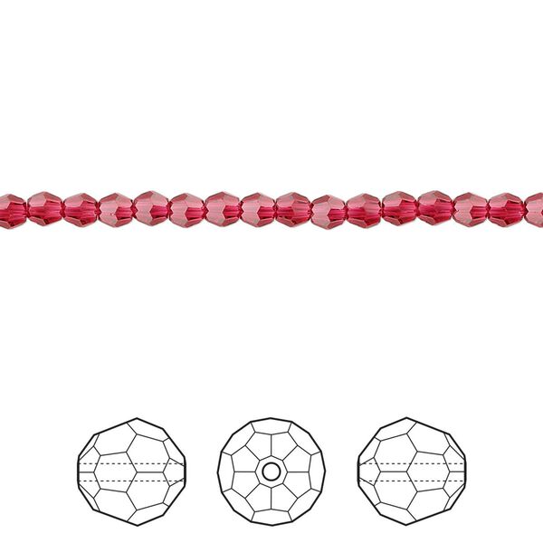 Bead 144pk scarlet, Crystal Passions® 3mm round 5000 image number 0