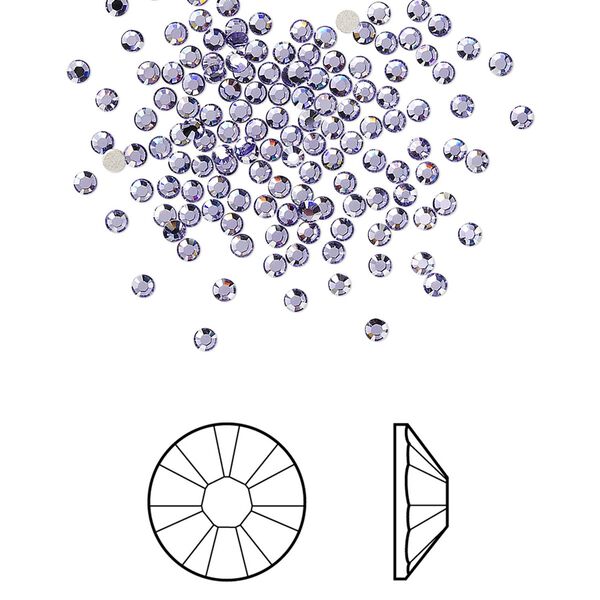 Flat back 144pk tanzanite foil back, Crystal Passions® 1.7-1.9mm rose round SS5 2058 image number 0