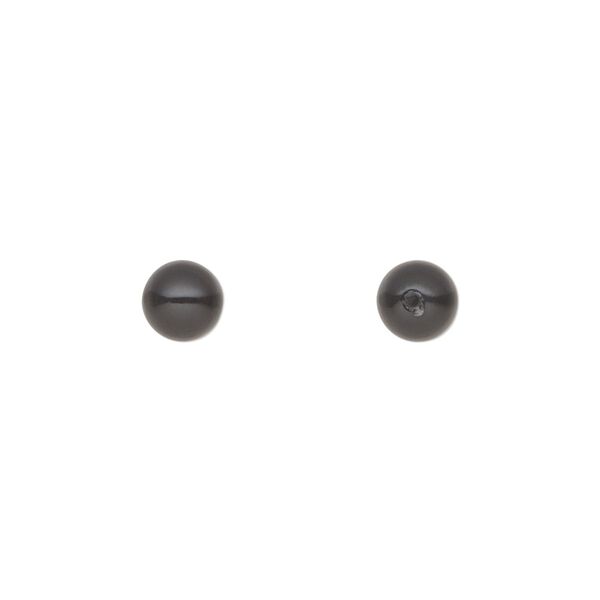 Pearl 300pk magic black, Preciosa Czech crystal 6mm half-drilled round image number 0