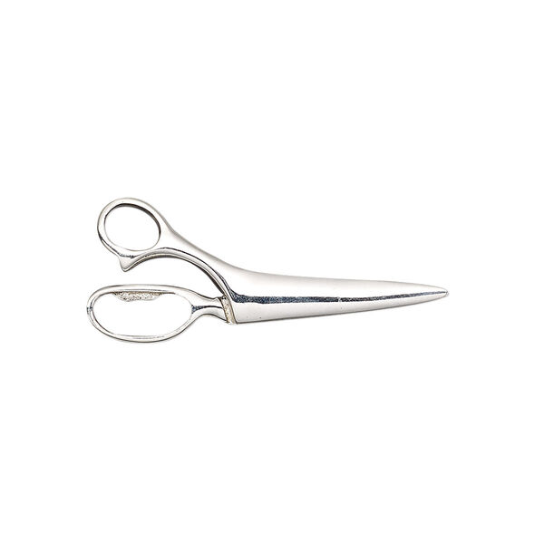 Charm, sterling silver, 29x11mm two-sided movable scissors. Sold individually. image number 0