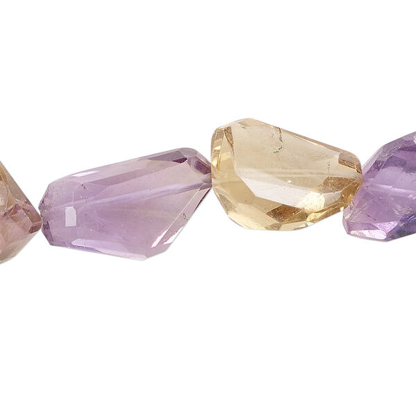 Ametrine / amethyst 1pkg10, hand-faceted tumbled nugget bead small to medium image number 0