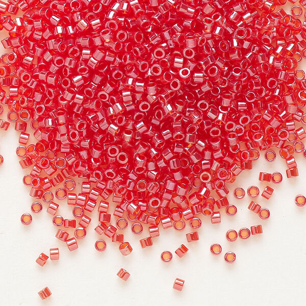 Seed bead, Delica®, glass, pkg/250g, #11 round, translucent luster light siam (DB-0098). image number 0