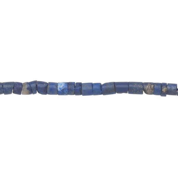 Lapis lazuli 1pkg1, matte hand-cut heishi bead natural 15.5-16 inch 4x3mm image number 0