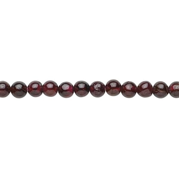 Garnet 1pkg1, hand-cut round bead 14 inch 3-4mm image number 0