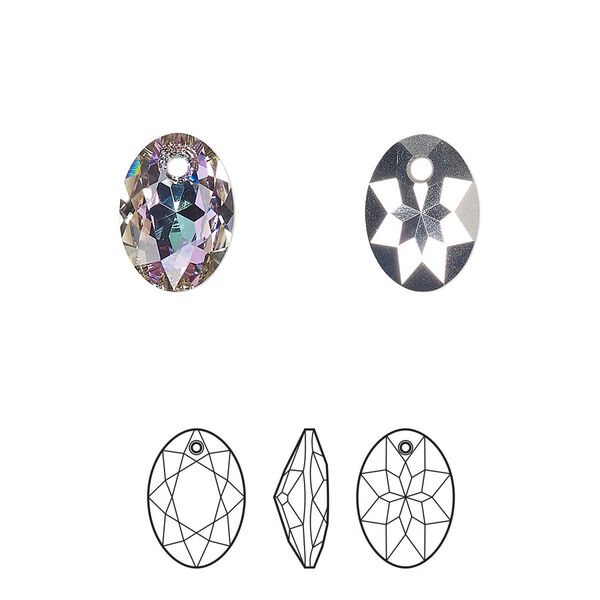 Drop 2pk crystal vitrail light P, Crystal Passions® 11.5mm pendant elliptic cut 6438 image number 0