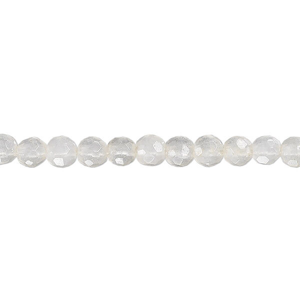 Snow quartz 1pkg1, faceted round bead natural 15.5-16 inch 4mm image number 0