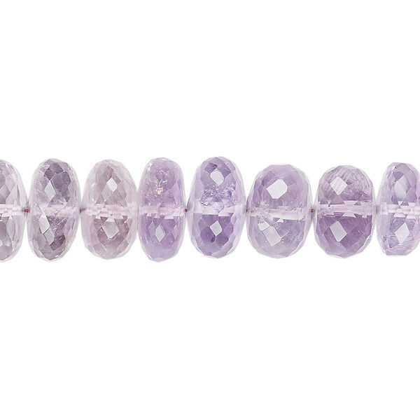 Lavender amethyst 1pkg1, hand-cut faceted rondelle bead natural 8 inch 10x4mm-11x6mm image number 0