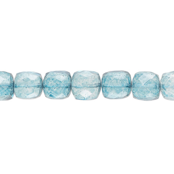 Quartz crystal 1pkg1, hand-cut faceted cube bead 7 inch 7x6mm-8x8mm image number 0