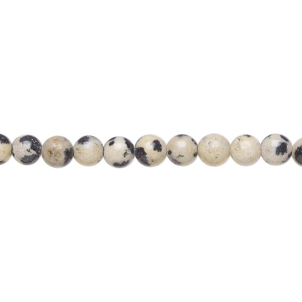 Dalmatian jasper 1pkg1, round bead natural 15.5-16 inch 4mm image number 0