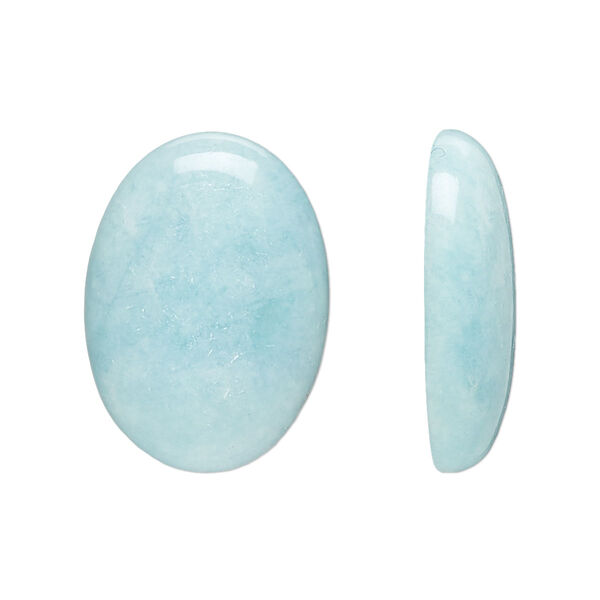 Amazonite 1pkg1, oval cab natural calibrated 25x18mm image number 0