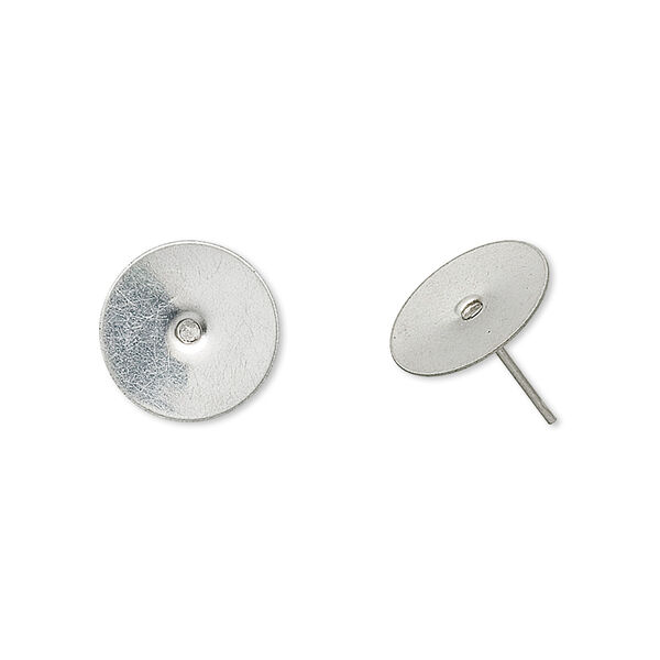 Earstud, stainless steel, 12mm flat pad. Sold per pkg of 50 pairs. image number 0