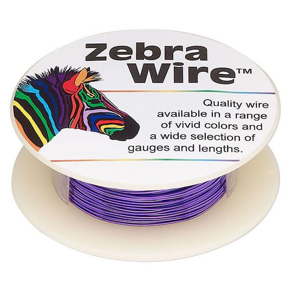 Wire, Zebra Wire™, color-coated copper, violet, 24 gauge. Sold per 20-yard spool. image number 0