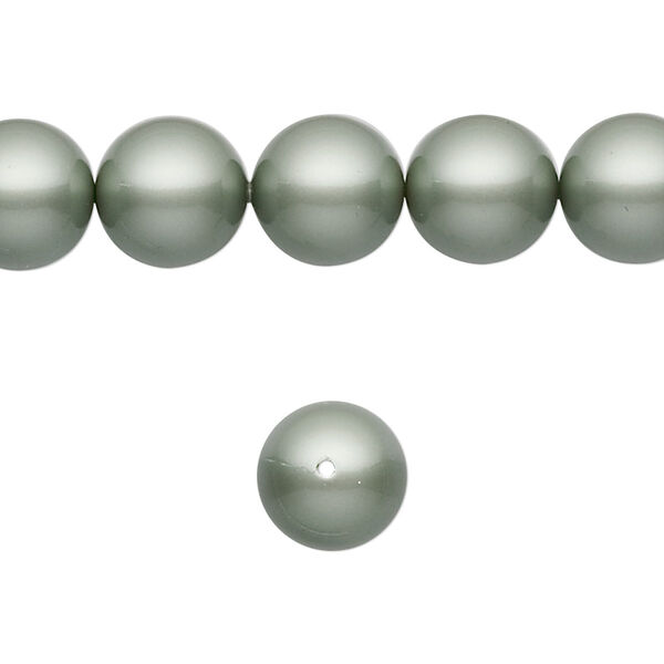 Pearl 100pk powder green, Swarovski® 10mm round 5810 image number 0