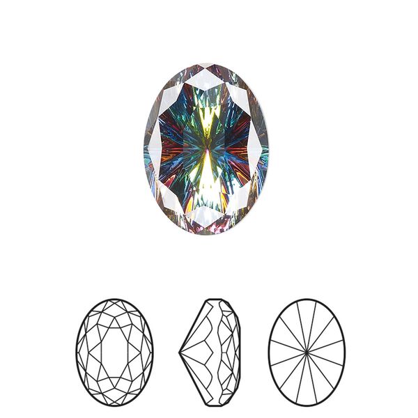 Fancy stone 1pk crystal vitrail medium foil back, Crystal Passions® 18x13mm magical oval 4160 image number 0