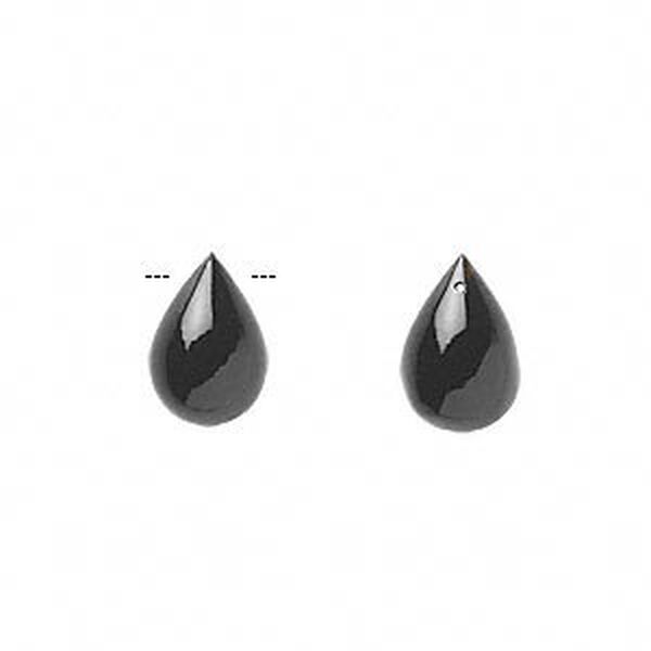 Black onyx 1pkg2, hand-cut top-drilled teardrop bead 12x8mm image number 0