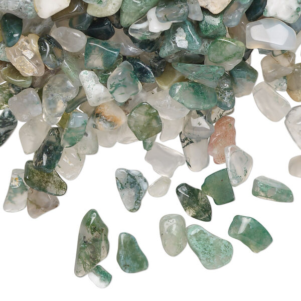 Moss agate 1pkg1, undrilled inlay chip natural 2 oz mini image number 0