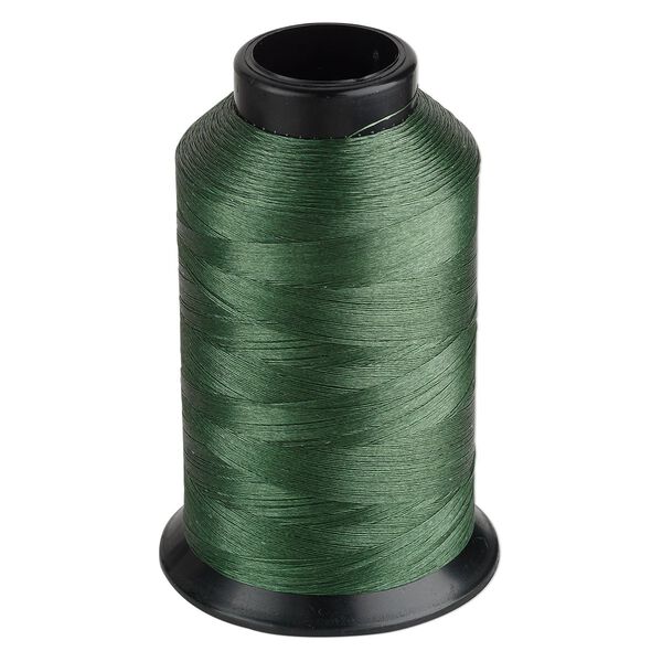 Thread, Nymo®, nylon, green, size B. Sold per 3-ounce spool. image number 0