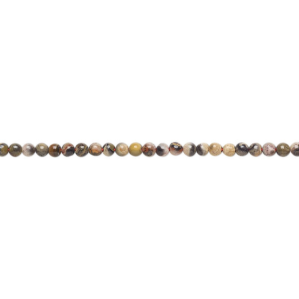 Leopardskin jasper 1pkg1, round bead natural 15.5-16 inch 2mm image number 0