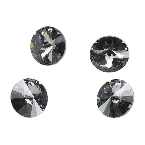 Chaton 4pk crystal silver night foil back, Crystal Passions® 12mm rivoli 1122 image number 0
