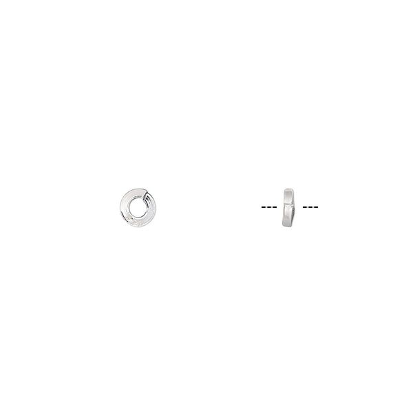 Jump ring, sterling silver, 4mm round square wire, 1.9mm inside diameter, 18 gauge. Sold per pkg of 20. image number 0