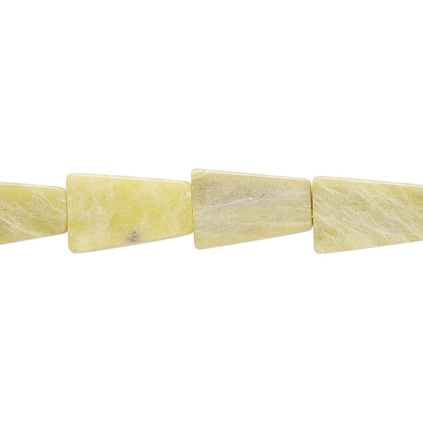 Olive new "jade" 1pkg1, flat trapezoid bead natural C- grade, 15 inch 12x8mm-14x9mm image number 0