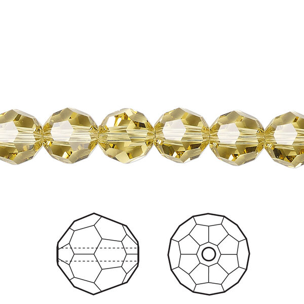 Bead 12pk dark jonquil, Crystal Passions® Regenerated 8mm round 5000 image number 0