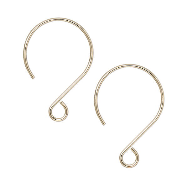 Ear wire, 14Kt gold-filled, 24mm French hook with open loop, 20 gauge. Sold per pair. image number 0