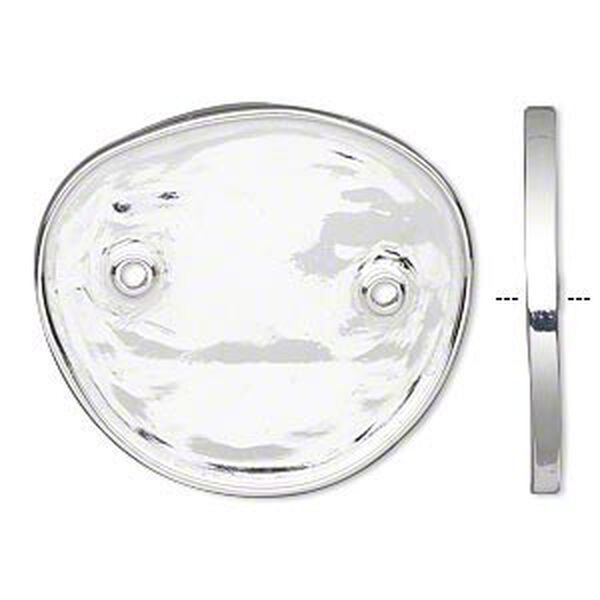 Component, Courtney Denise Lipson, sterling silver, 32x29mm irregular oval with 2x1mm rim and 2 holes, 20 gauge. Sold individually. image number 0