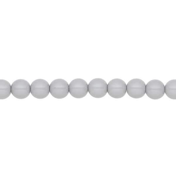 Pearl 500pk ceramic grey, Preciosa Czech crystal 5mm round image number 0