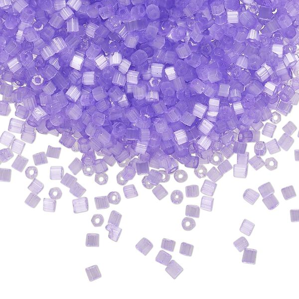 Seed bead, Preciosa Ornela Czech glass, pkg/500g, #11 2-cut hex, translucent solgel dyed satin violet, (05123). image number 0