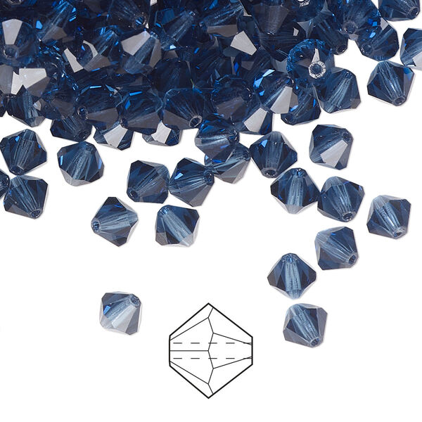 Bead 144pk Montana, Preciosa Czech crystal 5mm bicone image number 0