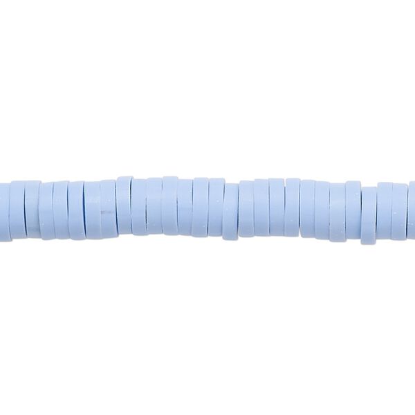 Bead, polymer clay, opaque periwinkle, 6x1.5mm heishi. Sold per pkg of (2) 15-1/2" to 16" strands. image number 0