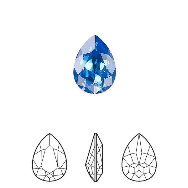 Fancy stone 144pk crystal royal blue DeLite, Swarovski® 14x10mm pear 4320 image number 0