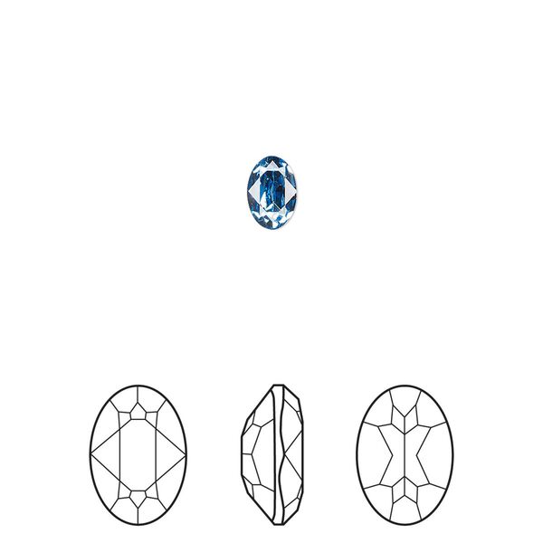 Fancy stone 4pk cool blue foil back, Crystal Passions® Regenerated 6x4mm oval 4120 image number 0