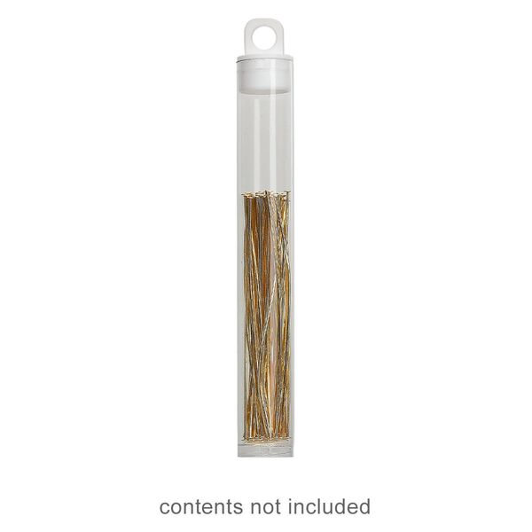 Vial, plastic, clear and white, 4 x 9/16 inch cylinder with hang tab. Sold per pkg of 100. image number 0
