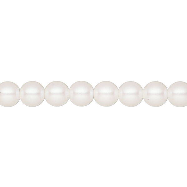 Pearl 25pk pearlescent white, Preciosa Czech crystal 6mm round image number 0