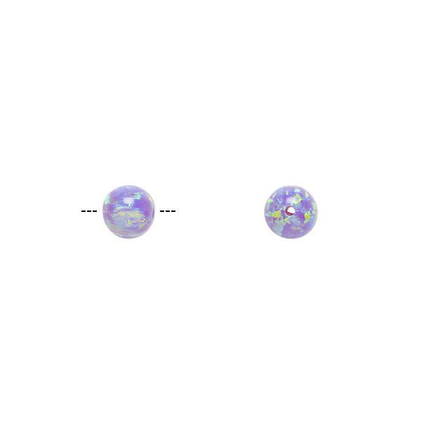 Bead, "opal" (silica and epoxy) (man-made), lavender, 6mm round. Sold individually. image number 0