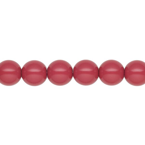 Pearl 100pk cranberry, Preciosa Czech crystal 8mm round image number 0