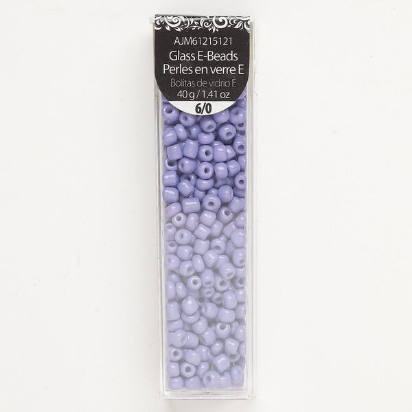 Seed bead, glass, 40g, opaque pastel purple, #6 round. image number 0