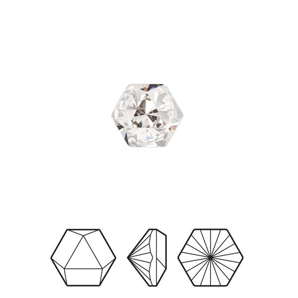 Fancy stone 2pk crystal foil back, Crystal Passions® 10.8x9.4mm prismatic hexagon 4699 image number 0