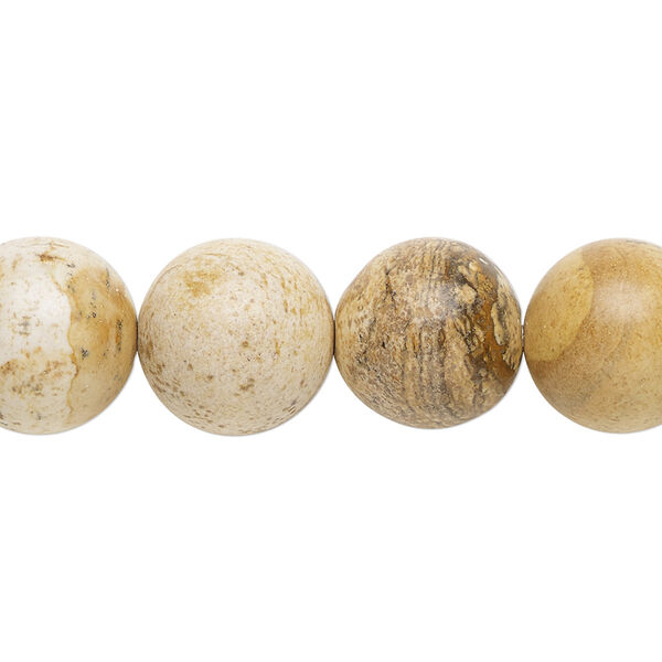 Picture jasper 1pkg1, round bead natural B grade, 15.5-16 inch 14mm image number 0