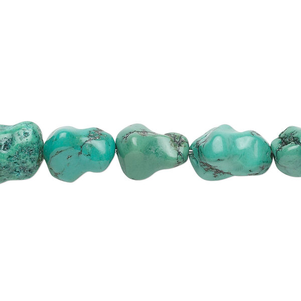 Turquoise 1pkg1, dog bone bead B grade, 15.5-16 inch 11x8mm-14x9mm image number 0