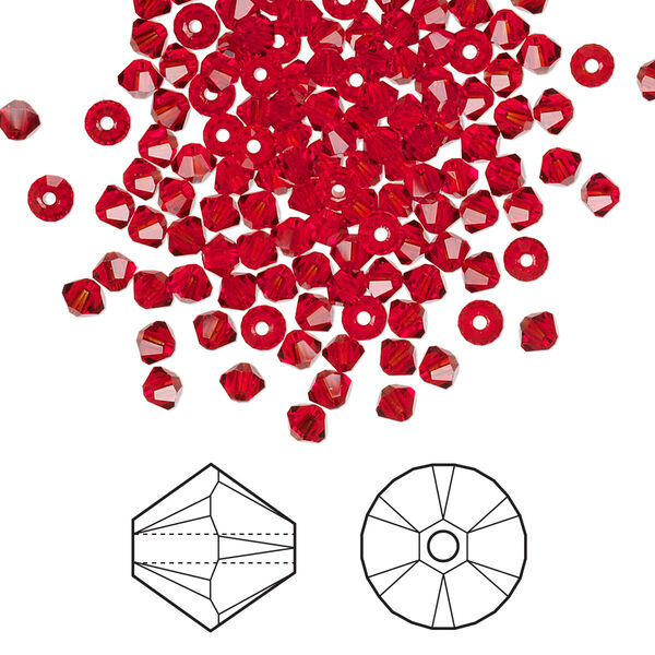 Bead 1440pk light Siam, Swarovski® 3mm XILION bicone 5328 image number 0