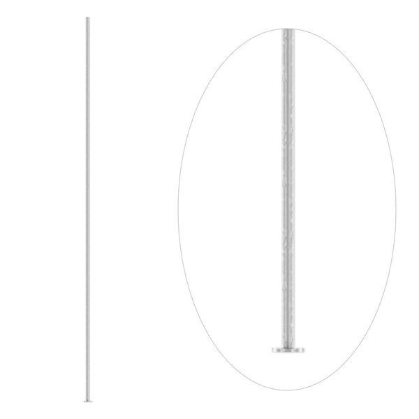 Head pin, antique silver-plated brass, 2 inches, 24 gauge. Sold per pkg of 500. image number 0