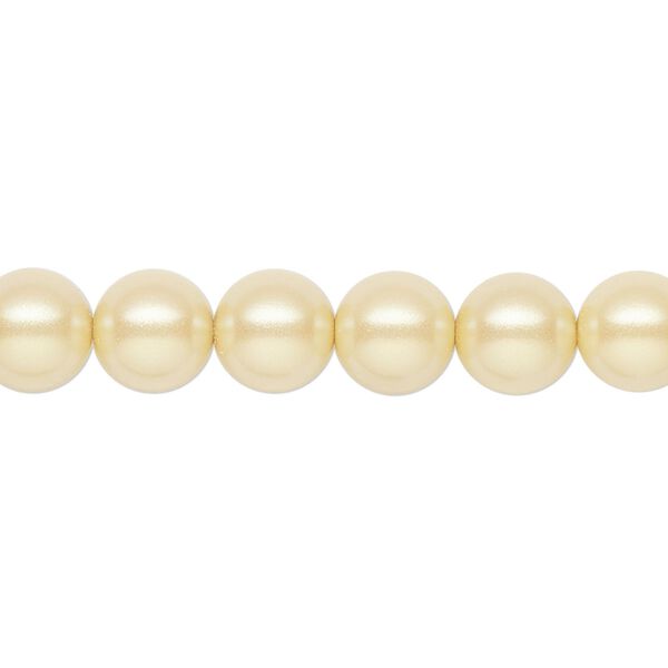 Pearl 25pk pearlescent yellow, Preciosa Czech crystal 8mm round image number 0