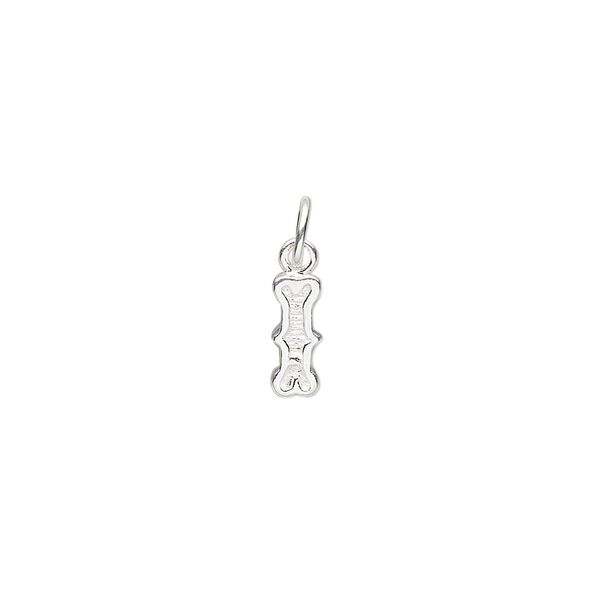 Charm, sterling silver, pkg/1, 12x4.5mm fancy block letter "I." image number 0