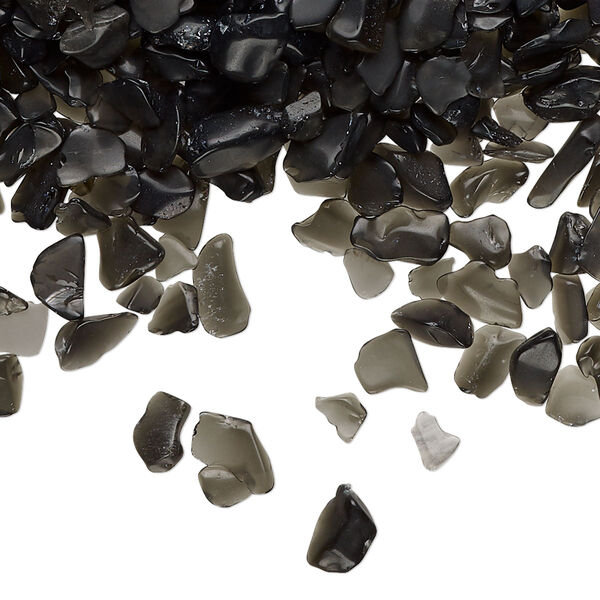 Black obsidian 1pkg1, undrilled inlay chip natural 1 lb mini image number 0