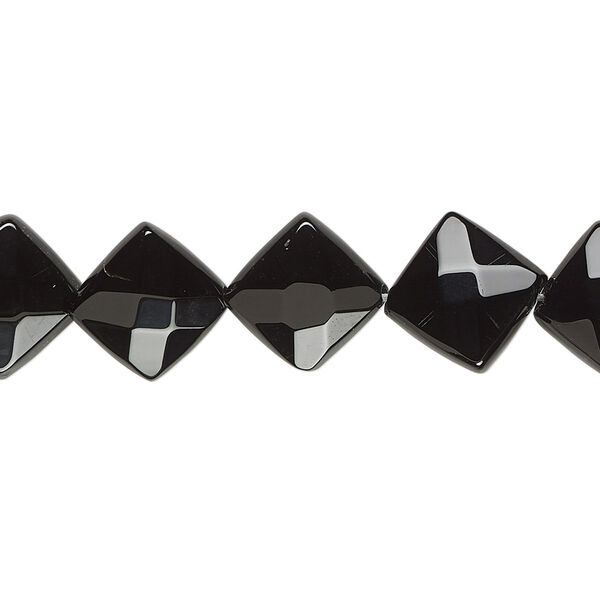 Black onyx 1pkg1, faceted diamond bead 15.5-16 inch 12mm image number 0